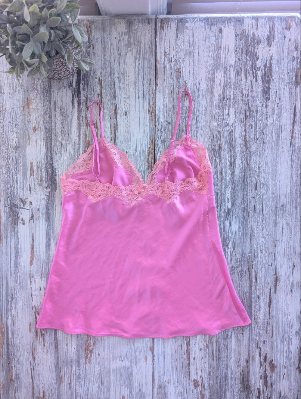 La Senza Pink Satin Lace Cami Top Y2K Lingerie Style Women's Small - Picture 5 of 7